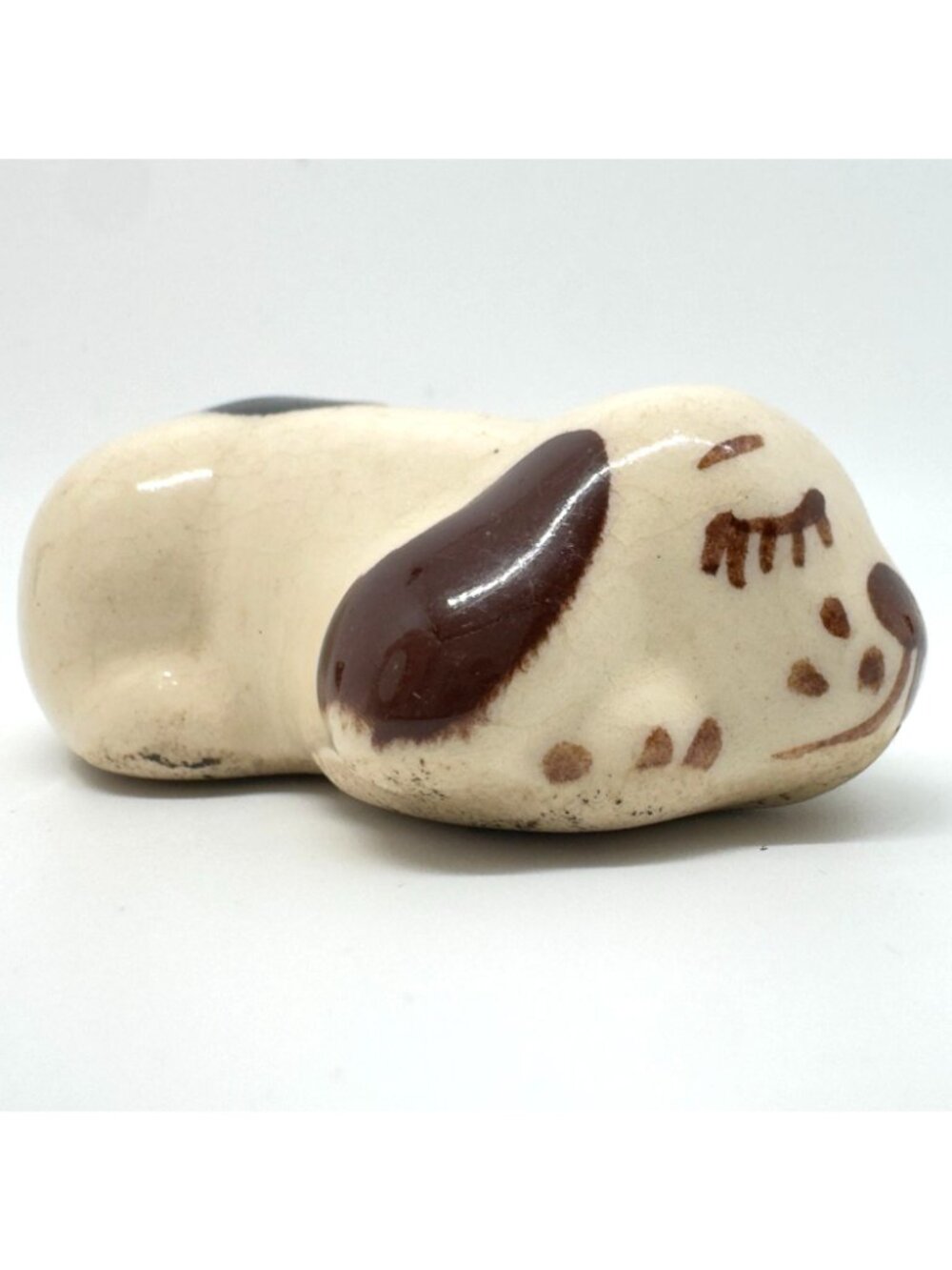 Vtg Rio Hondo Pottery 40s-50s Hand-Painted Sleeping Puppy Glasses Holder 2.75" - Picture 8 of 8